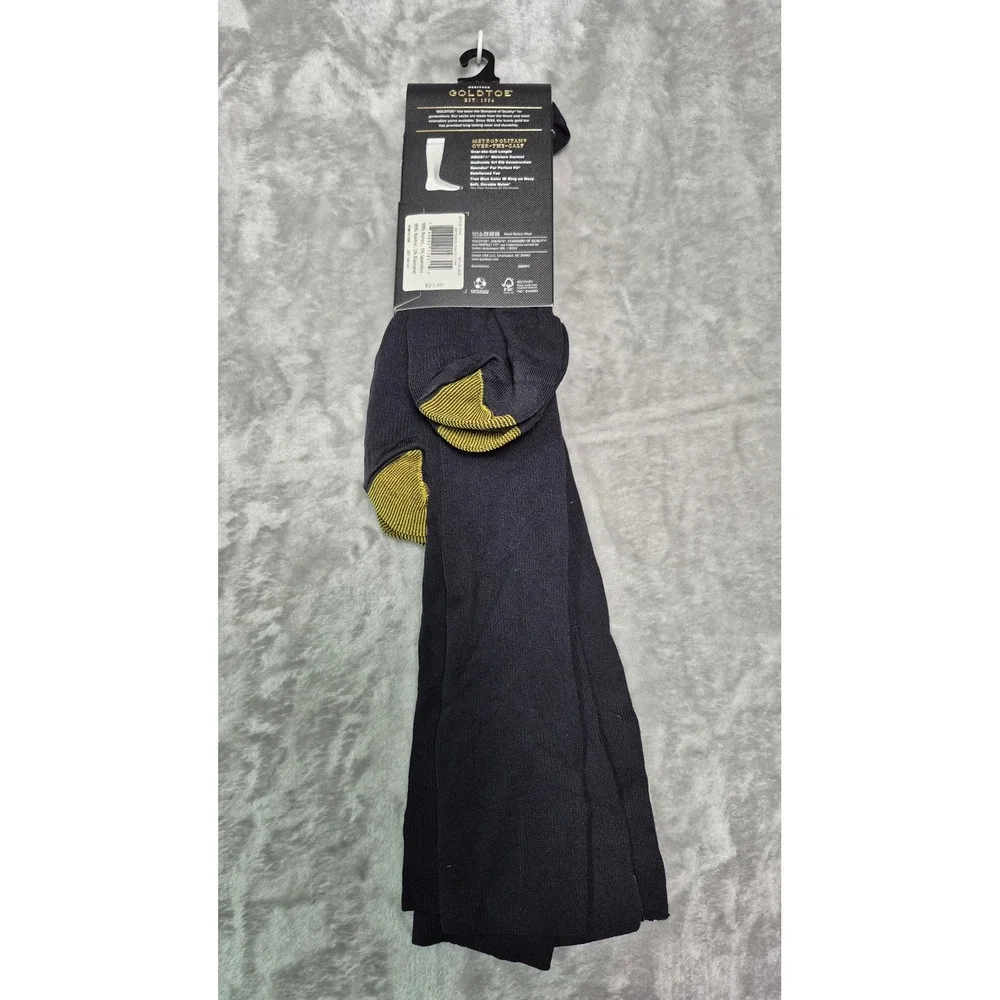 Two Goldtoe Metropolitan Over The Calf Dress Socks 3 Pair Black Size 6-12.5 101H